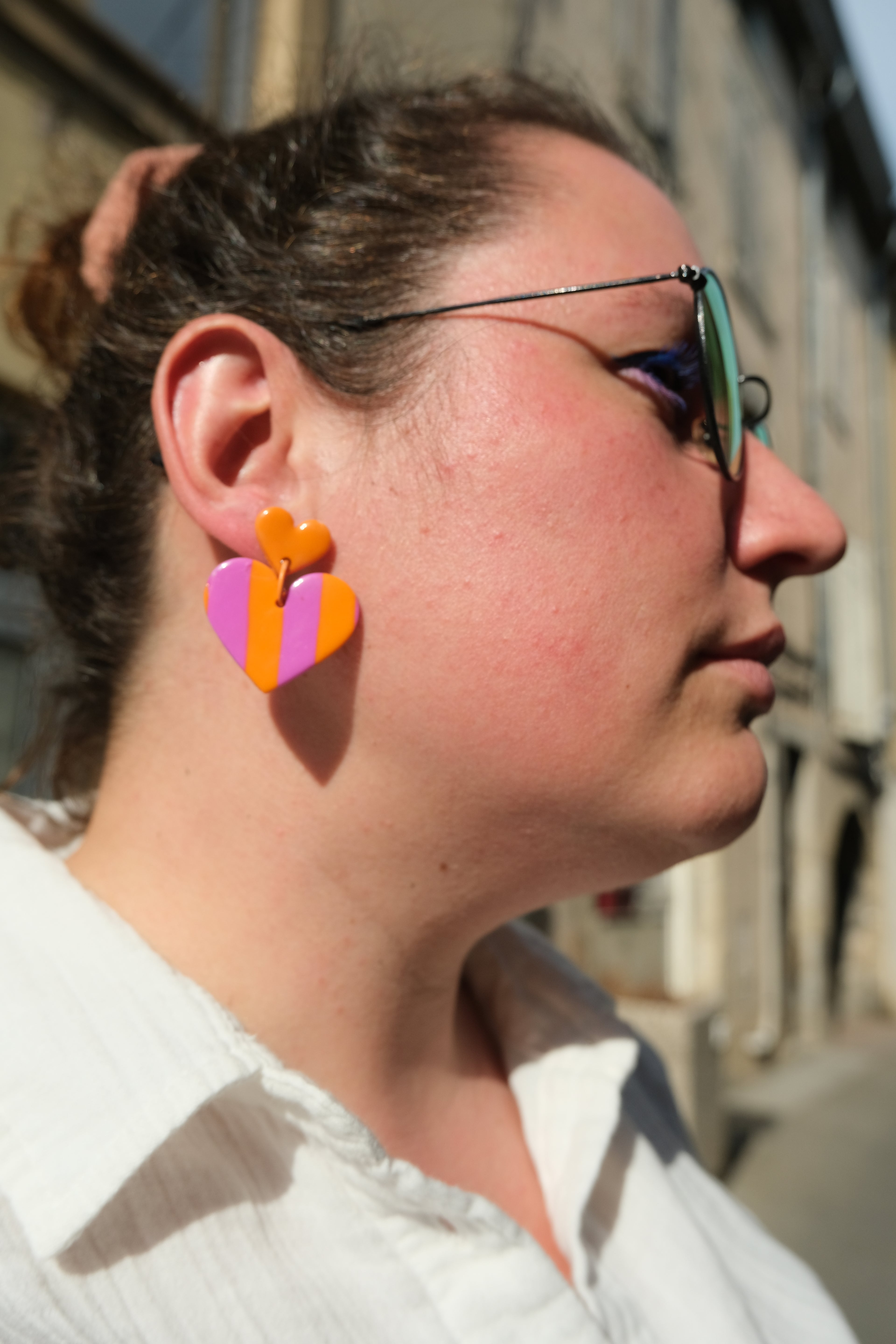 Boucles d'oreilles Alice - Rose et Orange