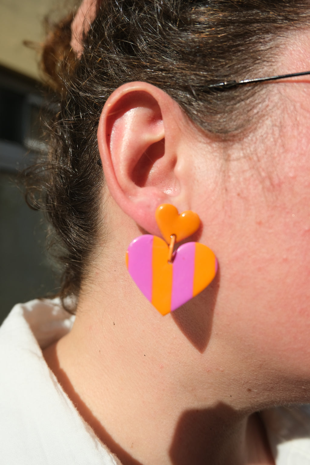 Boucles d'oreilles Alice - Rose et Orange