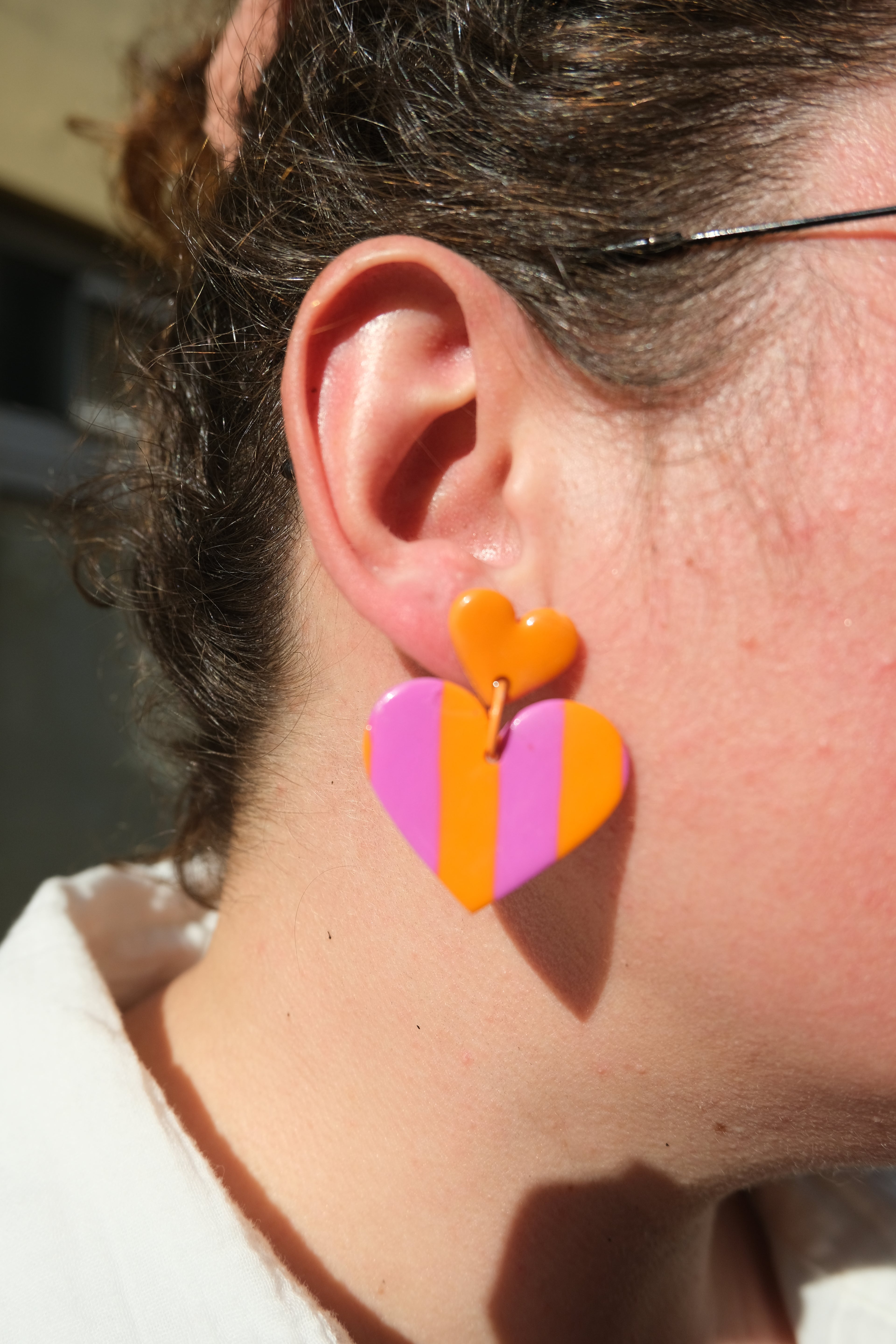 Boucles d'oreilles Alice - Rose et Orange