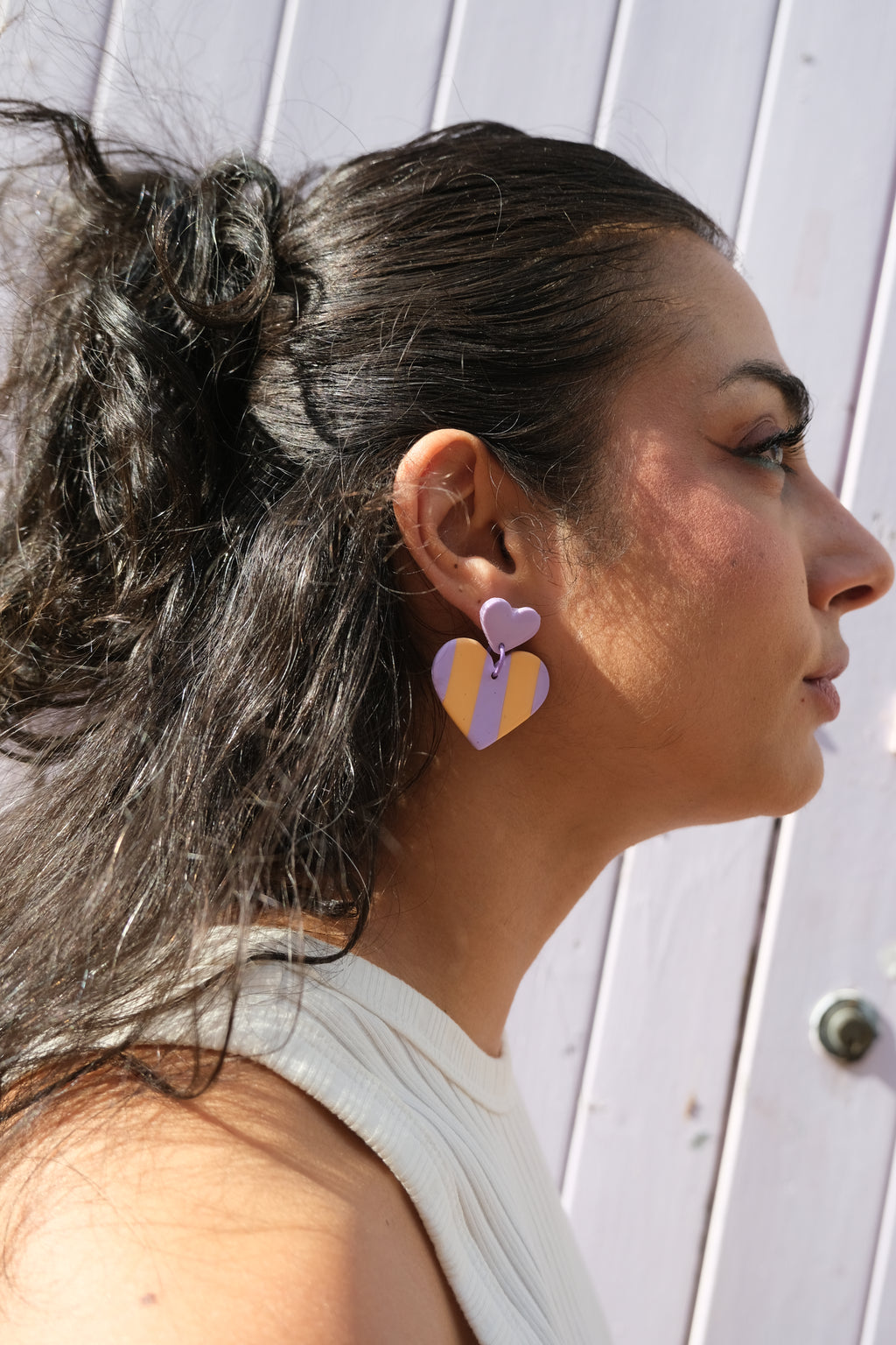 Boucles d'oreilles Alice - Lilas et pêche