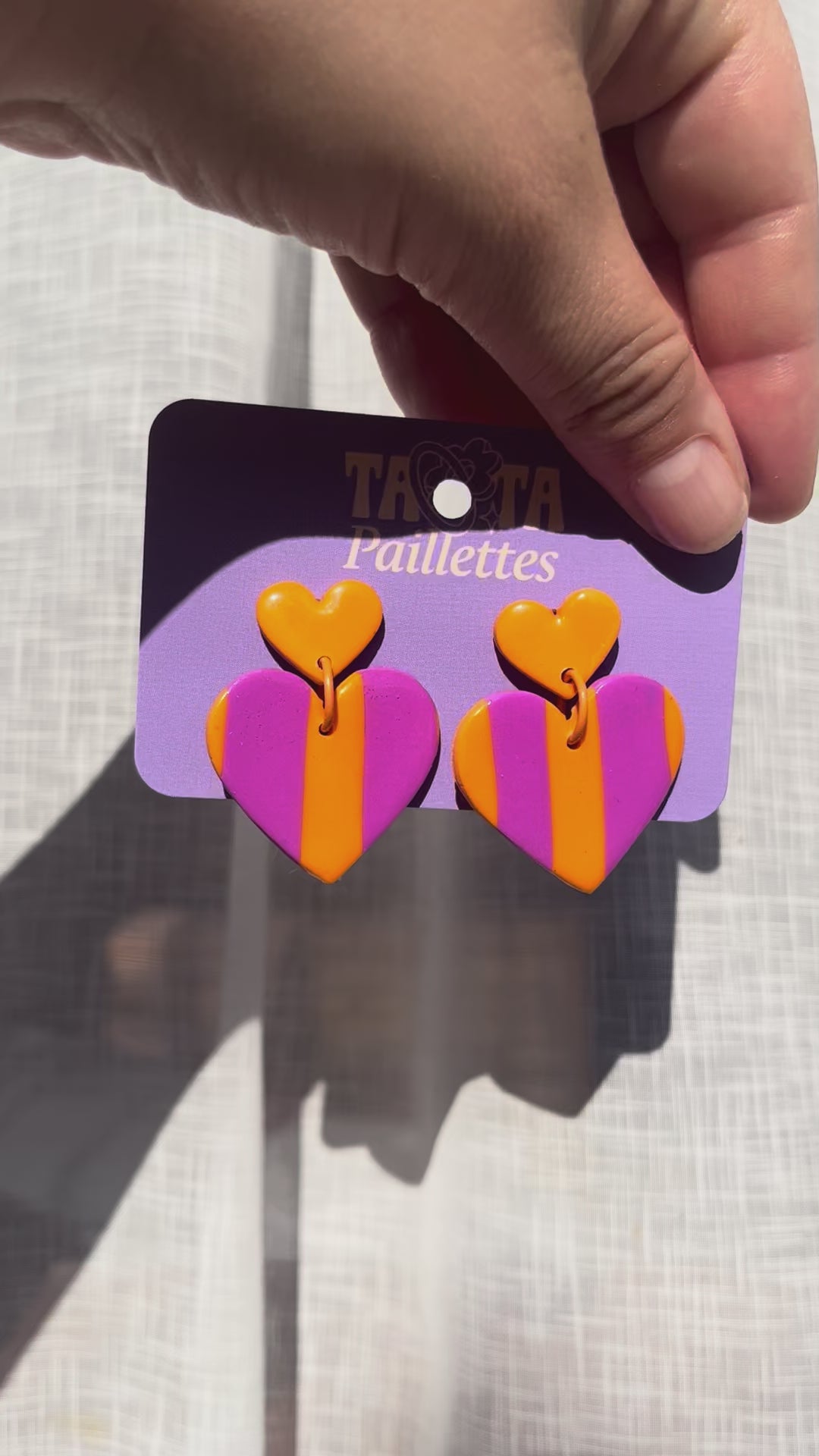 Boucles d'oreilles Alice - Rose et Orange